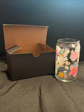 VIP Floral Glass Tumbler in Pink, White & Yellow
